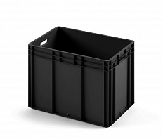 Пластиковый ящик 600х400х420 (ЕС-6442) черный с усиленным дном - фото 1 предпросмотра
